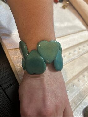 Turquoise Heart Stretch Bracelet - Women Jewelry